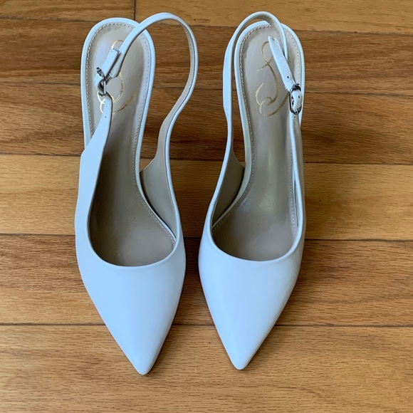 Sam Edelman White Slingback Heels - Picture 1 of 9